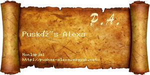Puskás Alexa névjegykártya